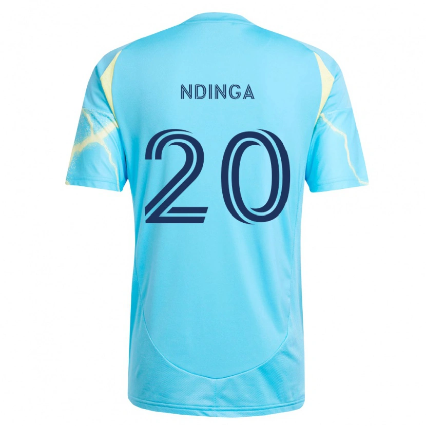 Danxen Men Philippe Ndinga #20 Light Blue Black Light Yellow Away Jersey 2026/27 T-Shirt