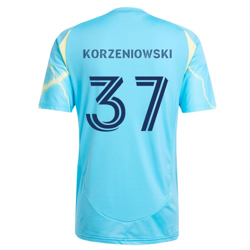 Danxen Men Stas Korzeniowski #37 Light Blue Black Light Yellow Away Jersey 2026/27 T-Shirt