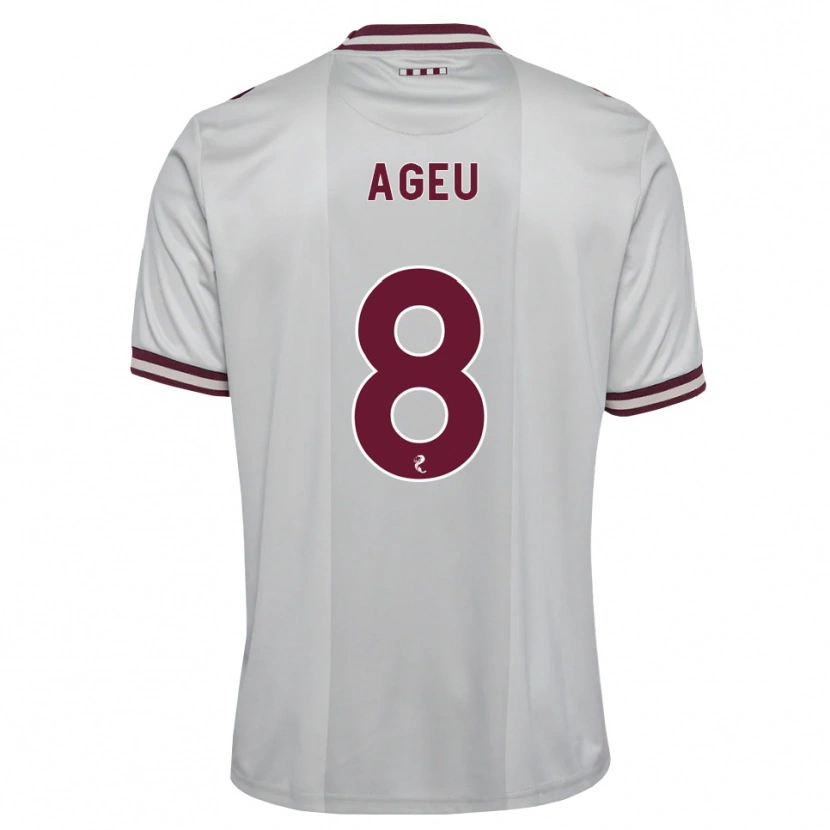 Danxen Men Eduardo Ageu Almeida Santos #8 White Burgundy Away Jersey 2026/27 T-Shirt