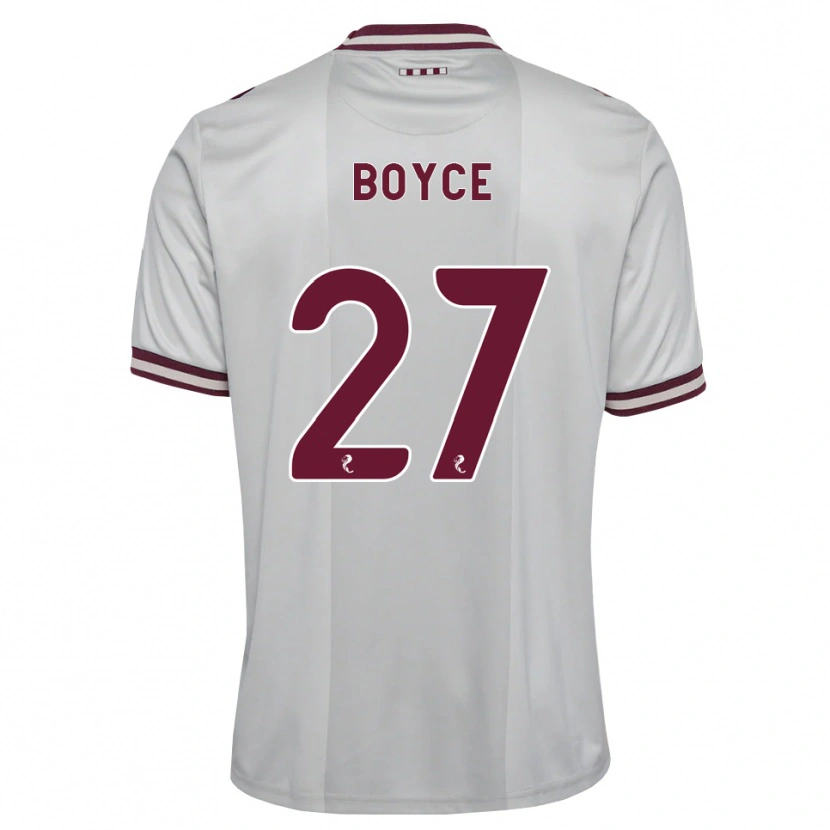 Danxen Men Liam Boyce #27 White Burgundy Away Jersey 2026/27 T-Shirt
