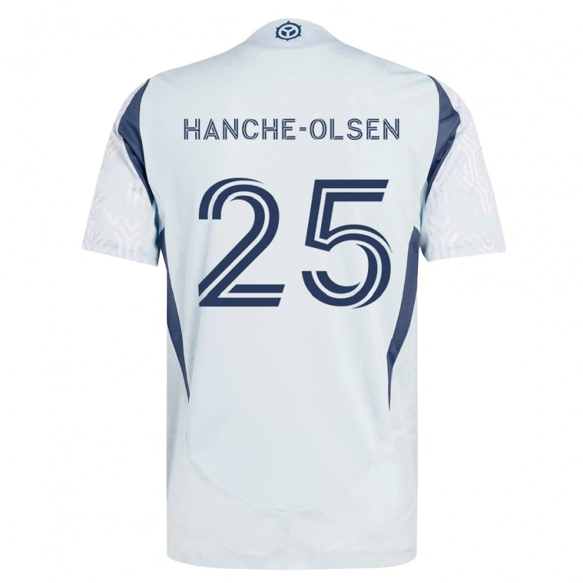 Danxen Men Andreas Hanche-Olsen #25 Blue Gray White Away Jersey 2026/27 T-Shirt