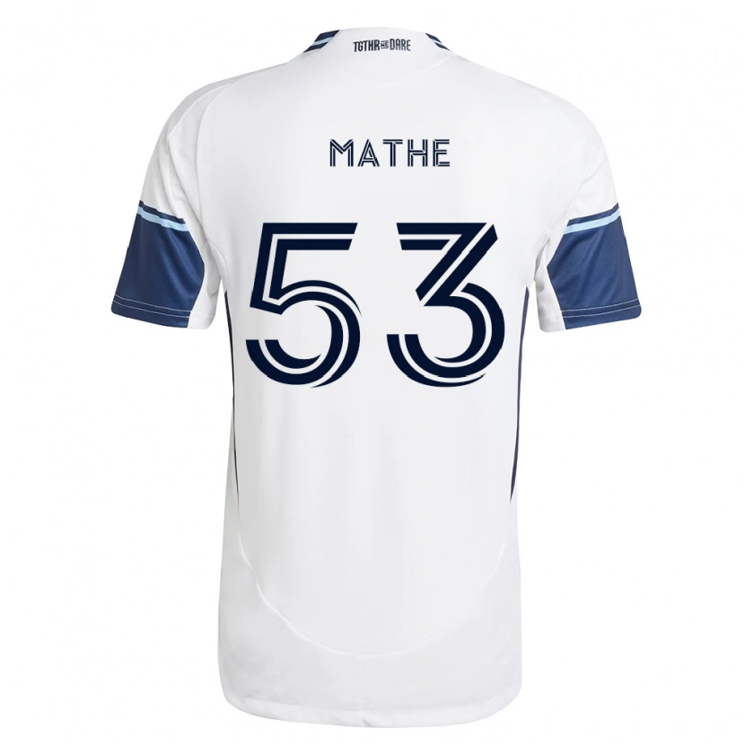 Danxen Women Immanuel Mathe #53 White Royal Blue Home Jersey 2026/27 T-Shirt