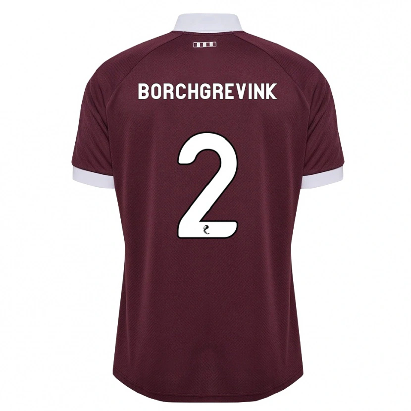 Danxen Women Christian Borchgrevink #2 Burgundy White Home Jersey 2026/27 T-Shirt