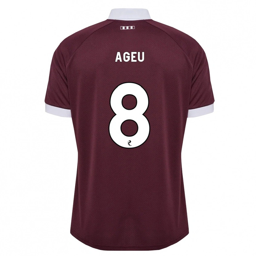 Danxen Women Eduardo Ageu Almeida Santos #8 Burgundy White Home Jersey 2026/27 T-Shirt
