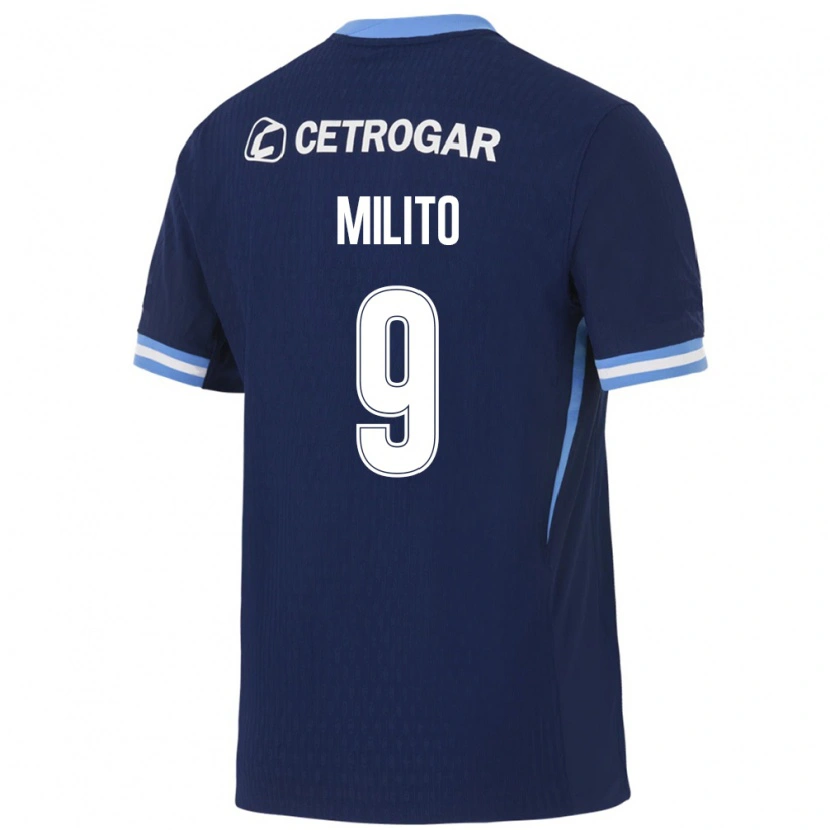 Danxen Women Leandro Milito #9 Royal Blue Light Blue White Away Jersey 2026/27 T-Shirt