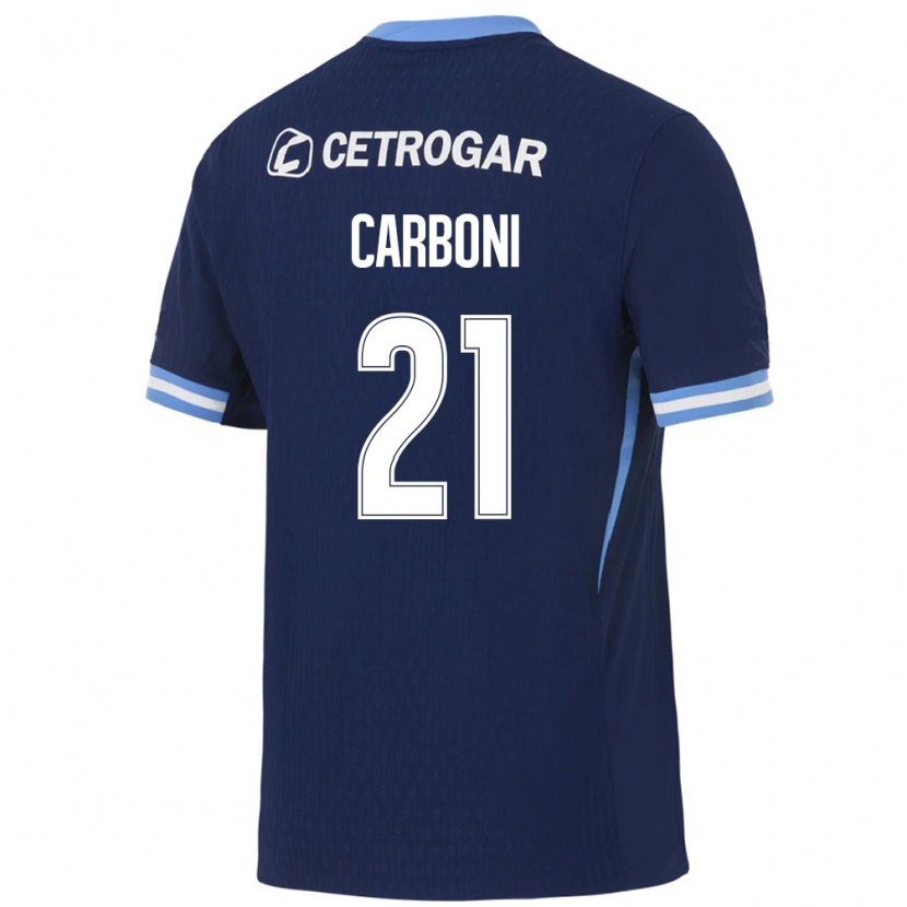 Danxen Women Valentín Carboni #21 Royal Blue Light Blue White Away Jersey 2026/27 T-Shirt