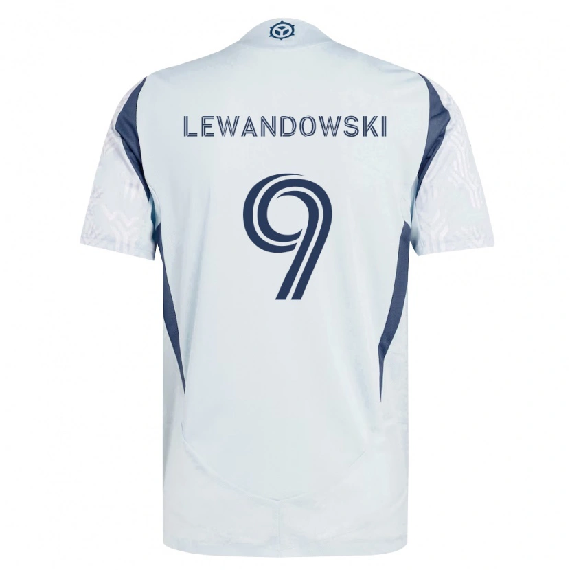 Danxen Women Robert Lewandowski #9 Blue Gray White Away Jersey 2026/27 T-Shirt