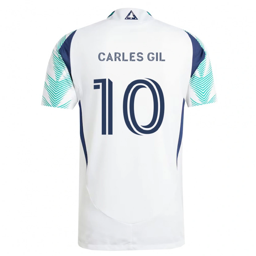 Danxen Women Carles Gil #10 White Navy Blue Light Green Away Jersey 2026/27 T-Shirt