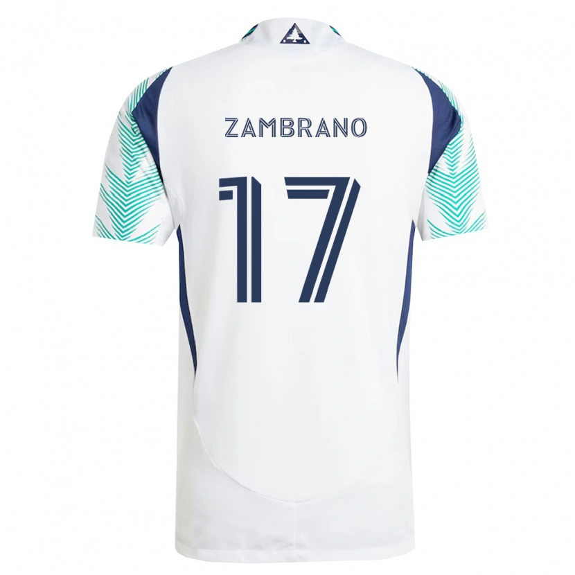Danxen Women Marcos Zambrano #17 White Navy Blue Light Green Away Jersey 2026/27 T-Shirt