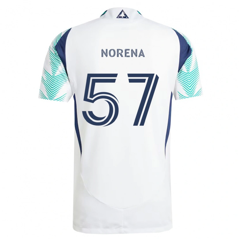 Danxen Women Bryan Norena #57 White Navy Blue Light Green Away Jersey 2026/27 T-Shirt
