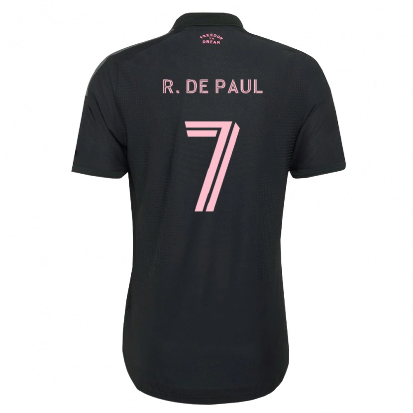 Danxen Women Rodrigo De Paul #7 Pink Black White Away Jersey 2026/27 T-Shirt