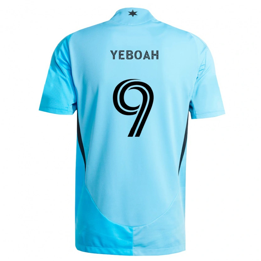 Danxen Women Kelvin Yeboah #9 Light Blue Black Away Jersey 2026/27 T-Shirt