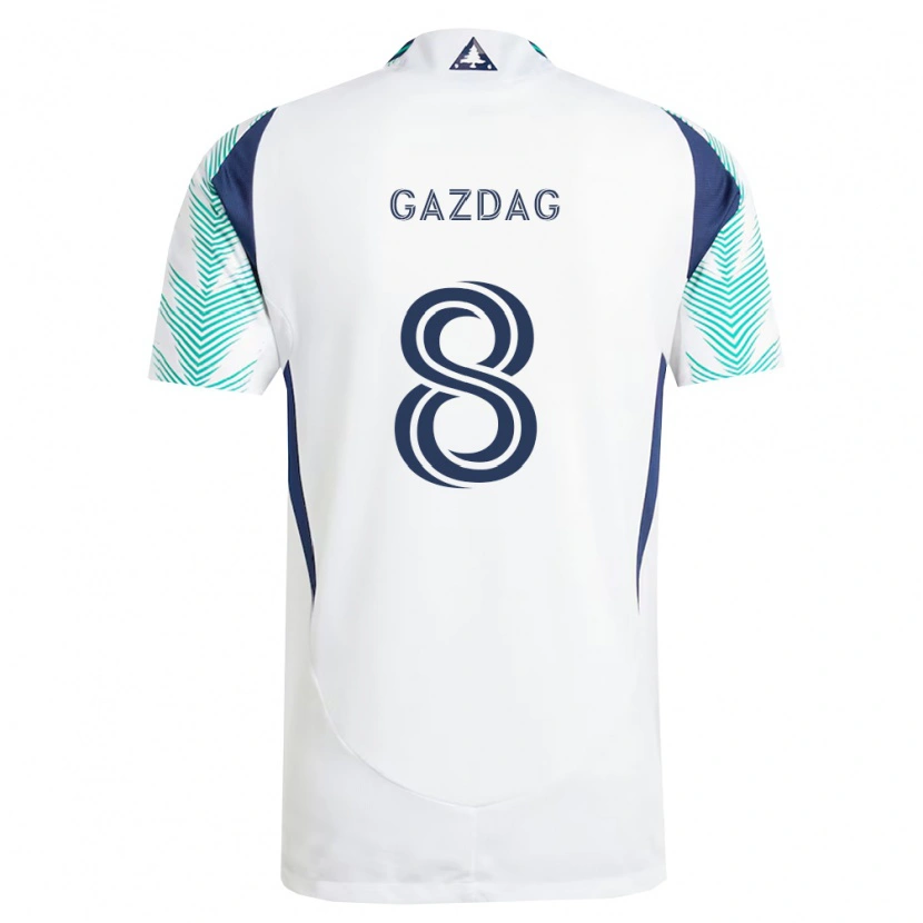 Danxen Women Dániel Gazdag #8 White Navy Blue Light Green Away Jersey 2026/27 T-Shirt