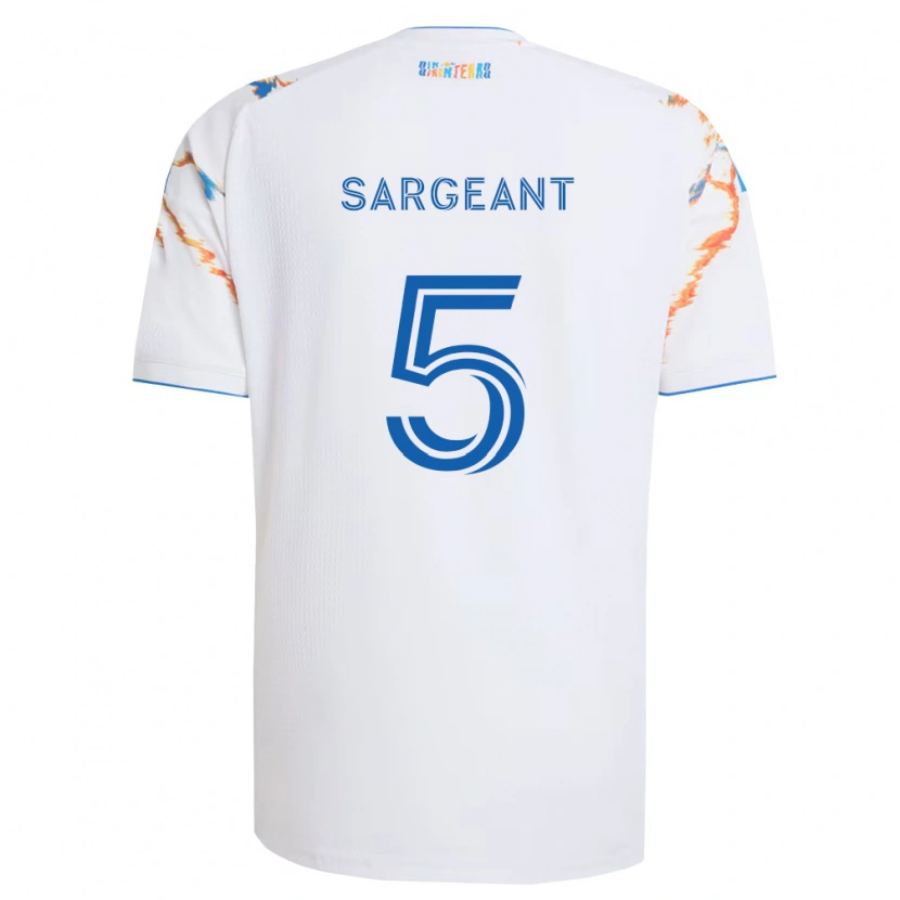 Danxen Women Kieran Sargeant #5 White Orange Blue Away Jersey 2026/27 T-Shirt