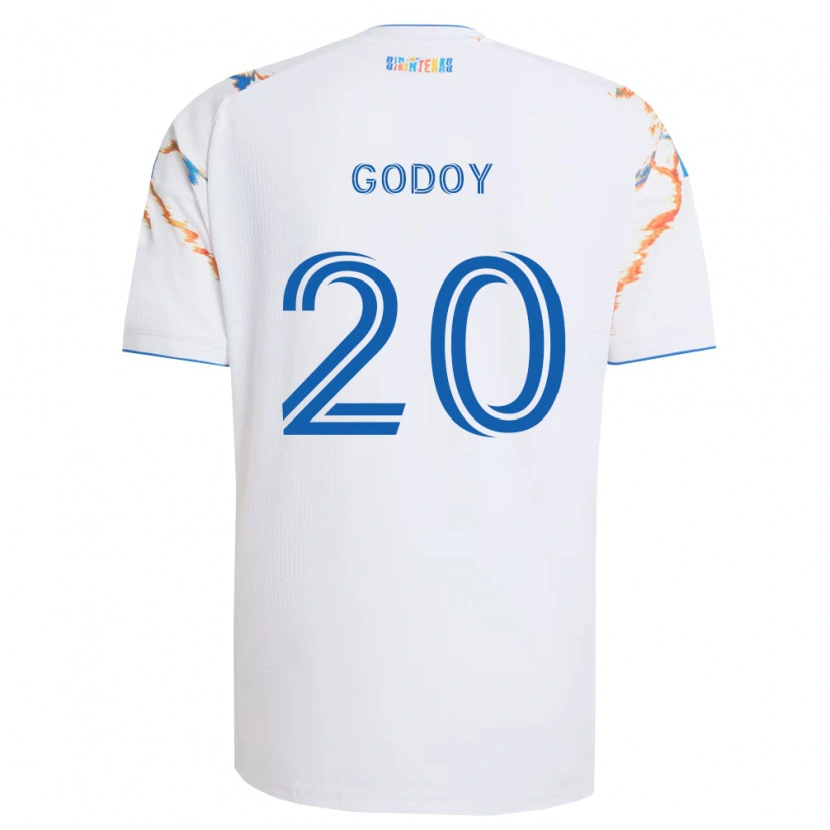 Danxen Women Aníbal Godoy #20 White Orange Blue Away Jersey 2026/27 T-Shirt