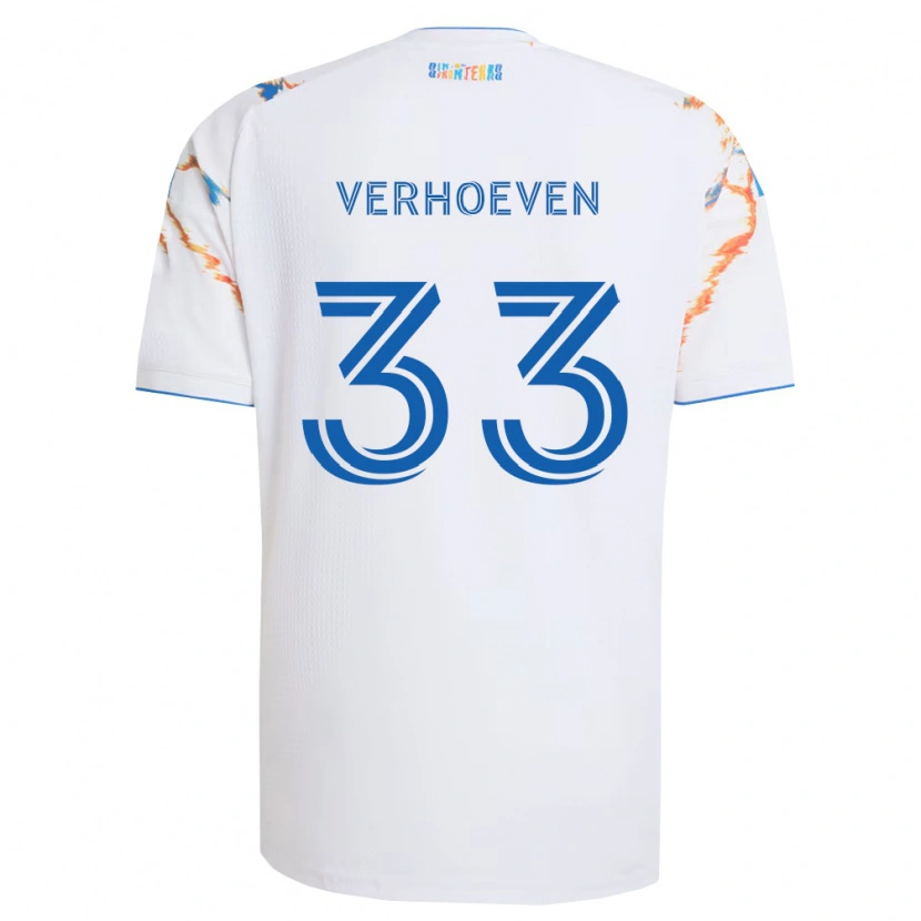 Danxen Women Oscar Verhoeven #33 White Orange Blue Away Jersey 2026/27 T-Shirt