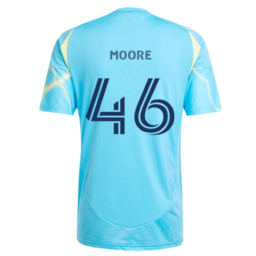 Danxen Women Kaiden Moore #46 Light Blue Black Light Yellow Away Jersey 2026/27 T-Shirt