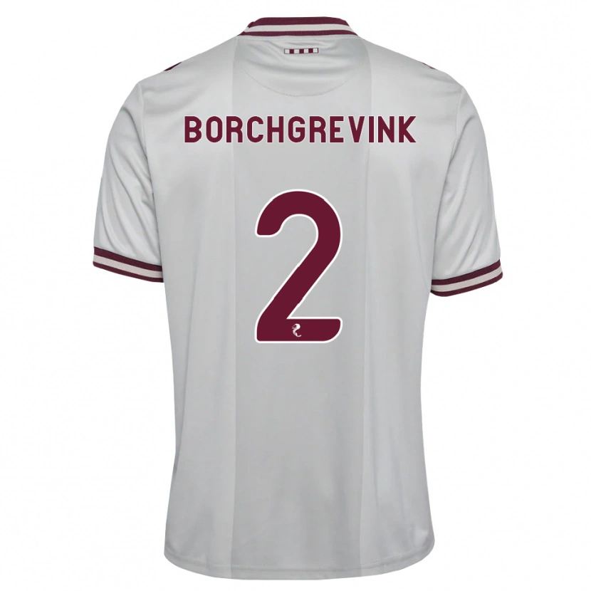 Danxen Women Christian Borchgrevink #2 White Burgundy Away Jersey 2026/27 T-Shirt
