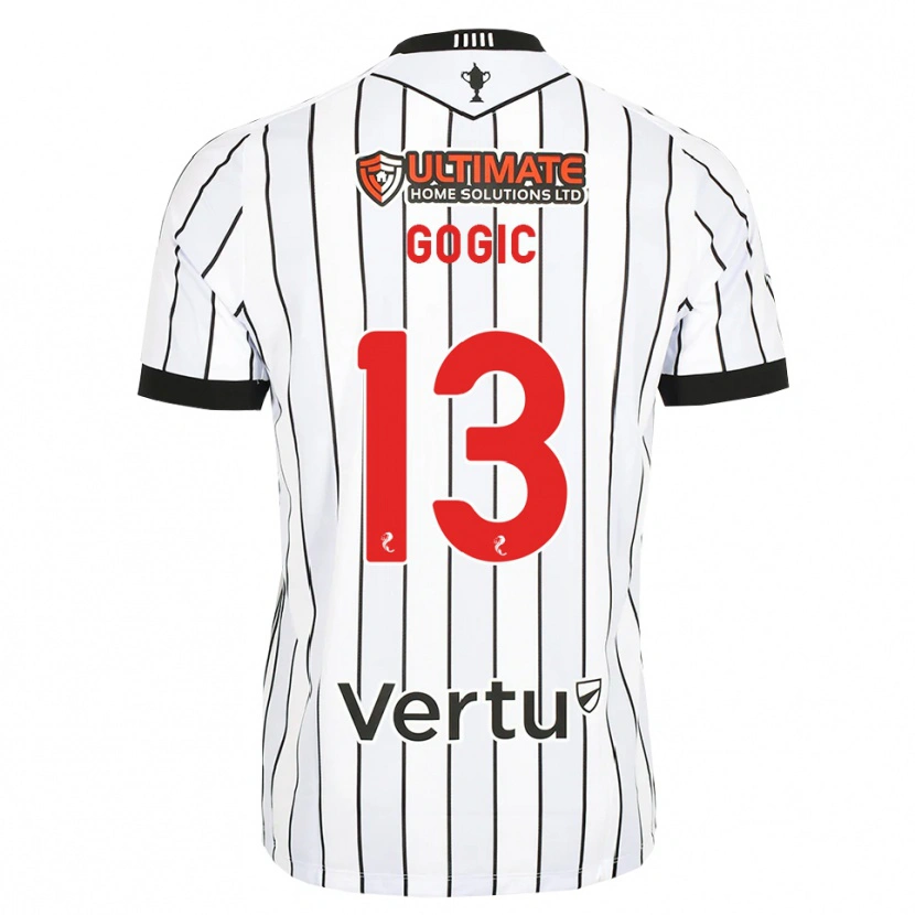 Danxen Kid Alex Gogic #13 White Black Red Home Jersey 2026/27 T-Shirt