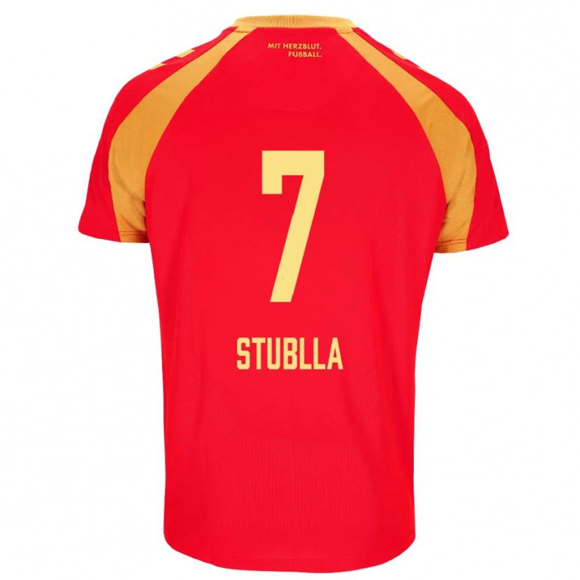 Danxen Kid Shkrep Stublla #7 Red Orange Black Away Jersey 2026/27 T-Shirt