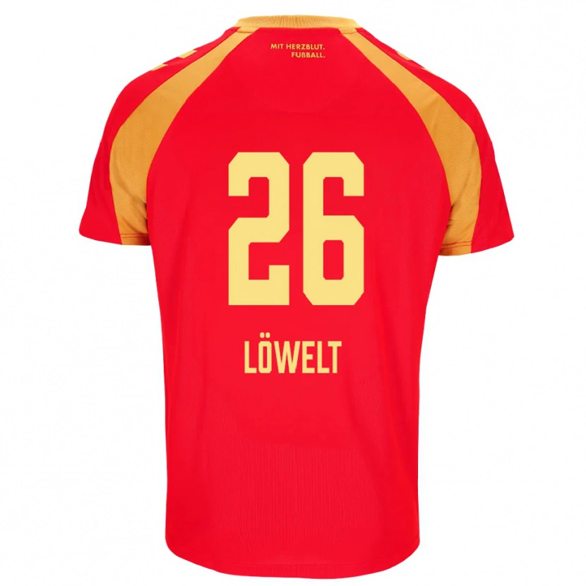Danxen Kid Luca Löwelt #26 Red Orange Black Away Jersey 2026/27 T-Shirt