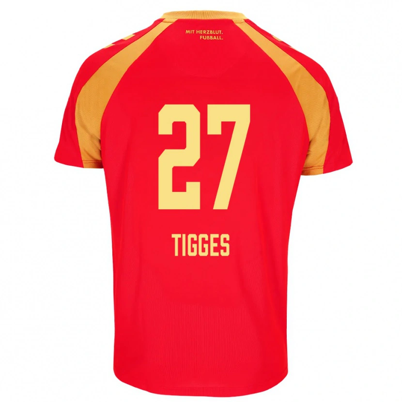 Danxen Kid Steffen Tigges #27 Red Orange Black Away Jersey 2026/27 T-Shirt