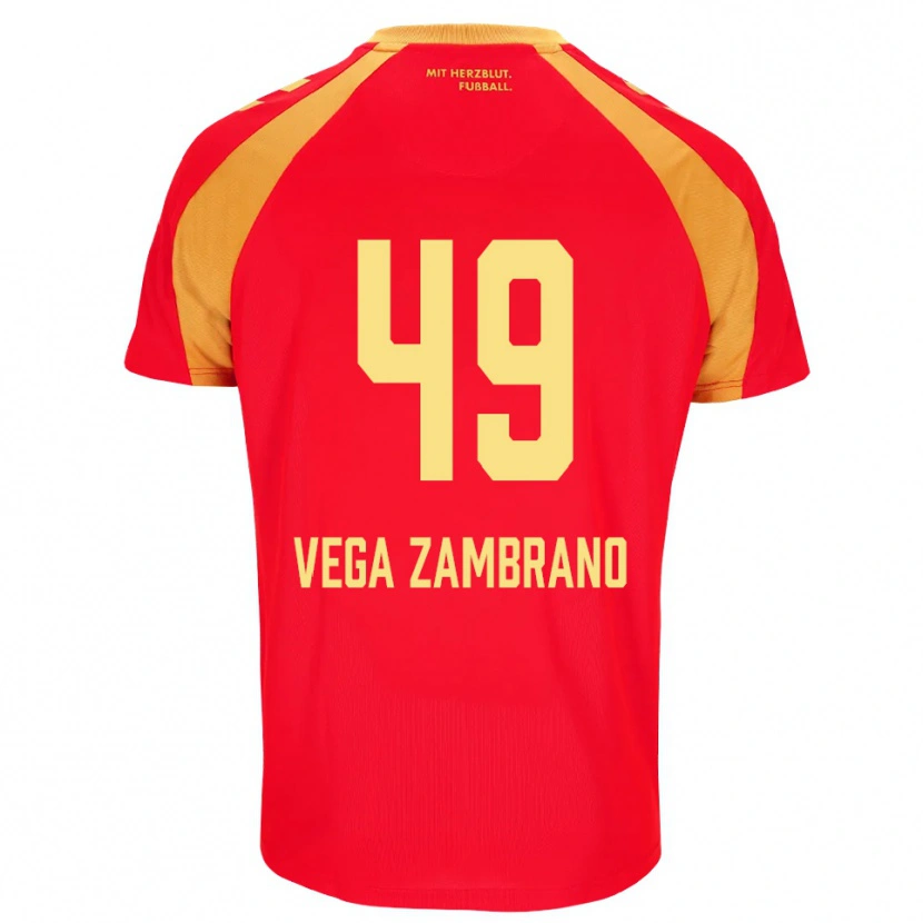 Danxen Kid Joel Vega Zambrano #49 Red Orange Black Away Jersey 2026/27 T-Shirt