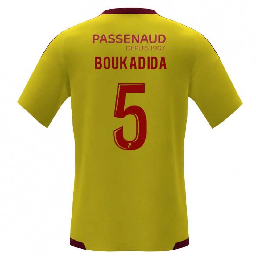Danxen Kid Rayan Boukadida #5 Yellow Red Green Away Jersey 2026/27 T-Shirt