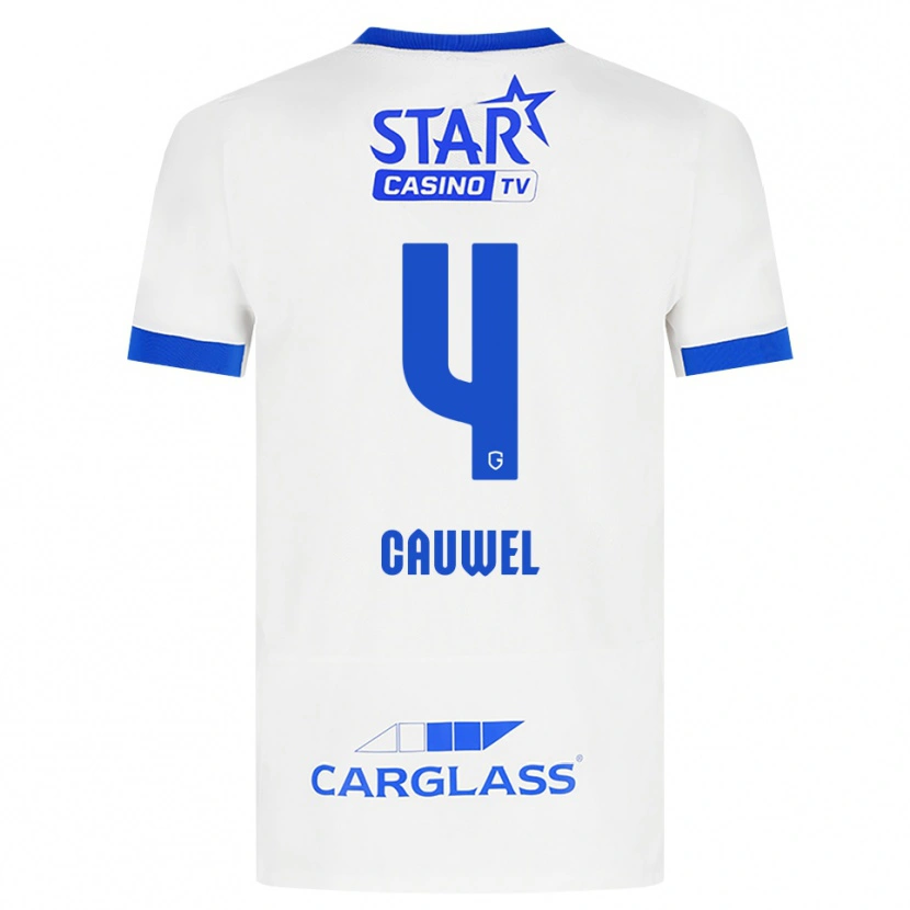 Danxen Kid Michiel Cauwel #4 White Blue Away Jersey 2026/27 T-Shirt