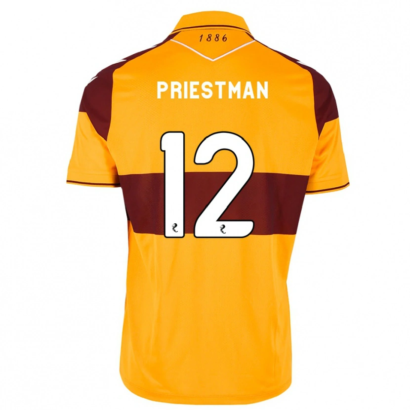 Danxen Men Oscar Priestman #12 Maroon Orange Home Jersey 2026/27 T-Shirt