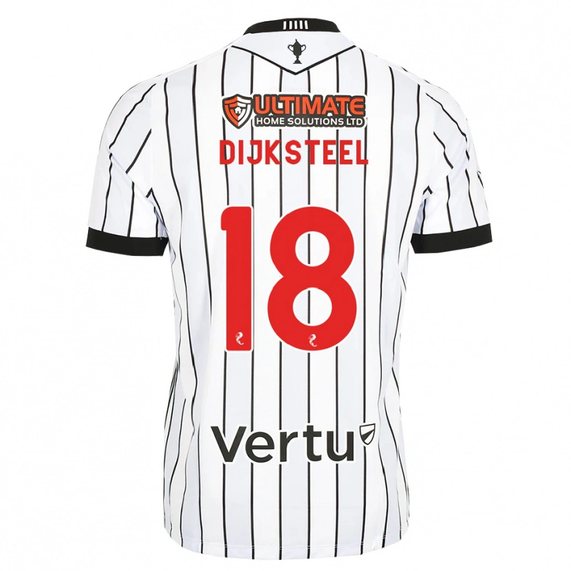 Danxen Men Malik Dijksteel #18 White Black Red Home Jersey 2026/27 T-Shirt