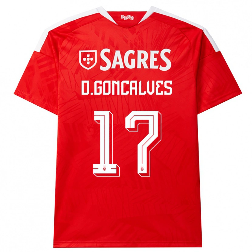 Danxen Men Diogo Goncalves #17 Red White Yellow Home Jersey 2026/27 T-Shirt