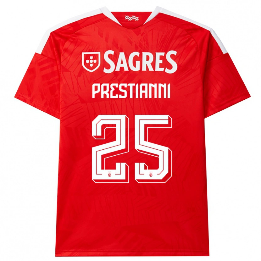 Danxen Men Gianluca Prestianni #25 Red White Yellow Home Jersey 2026/27 T-Shirt
