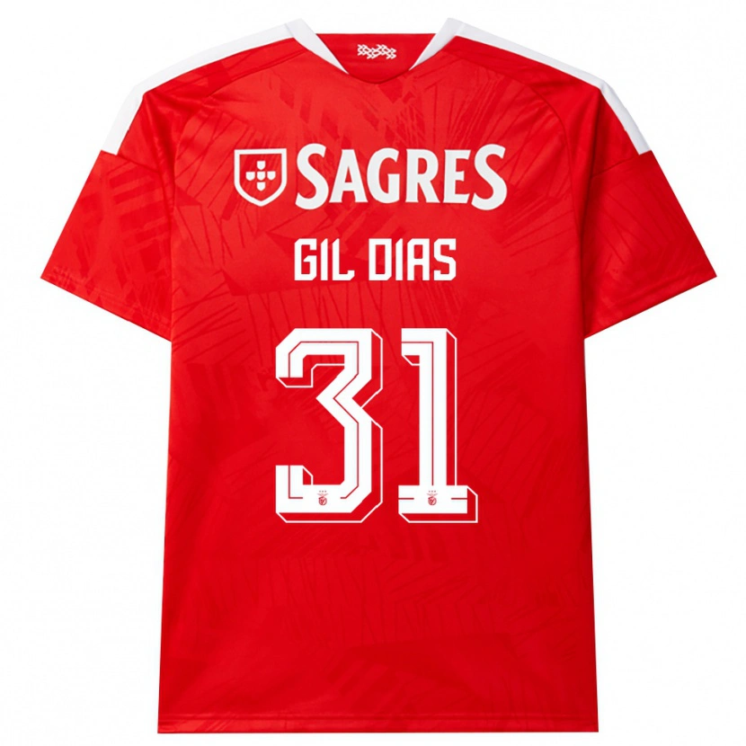 Danxen Men Gil Dias #31 Red White Yellow Home Jersey 2026/27 T-Shirt