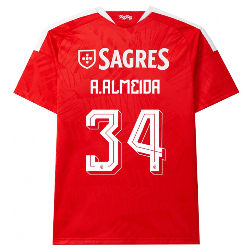 Danxen Men Andre Almeida #34 Red White Yellow Home Jersey 2026/27 T-Shirt