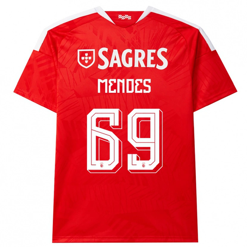 Danxen Men Vladimir Mendes #69 Red White Yellow Home Jersey 2026/27 T-Shirt