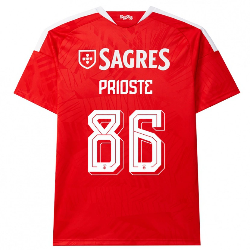 Danxen Men Diogo Prioste #86 Red White Yellow Home Jersey 2026/27 T-Shirt