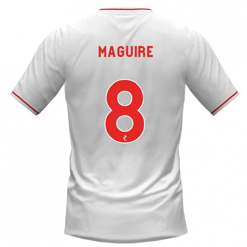 Danxen Men Ciaran Maguire #8 White Red Away Jersey 2026/27 T-Shirt