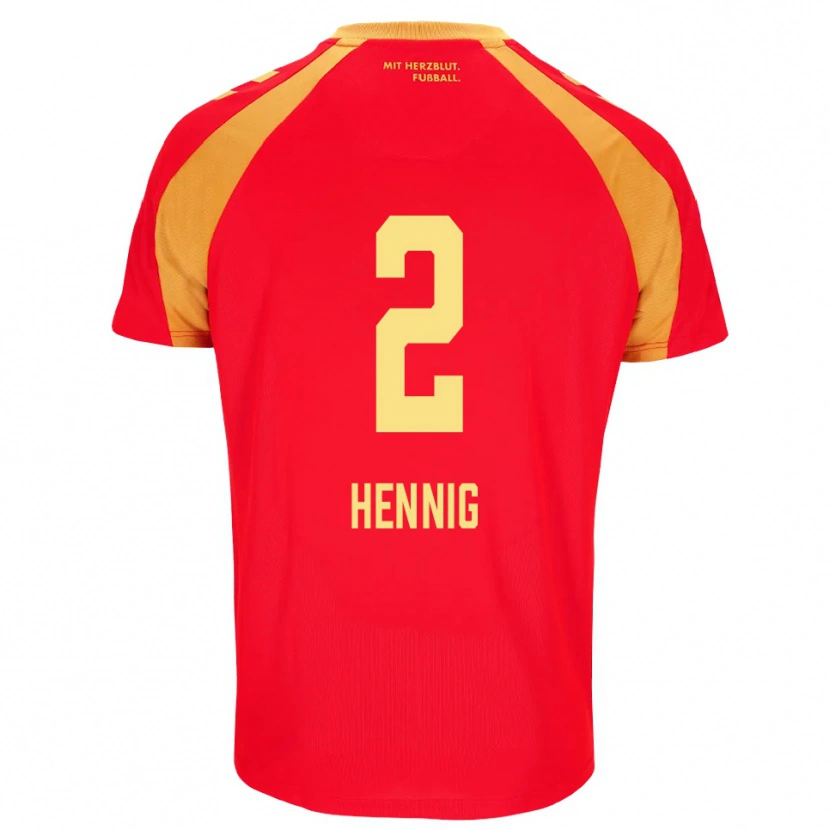 Danxen Men Lenny Hennig #2 Red Orange Black Away Jersey 2026/27 T-Shirt