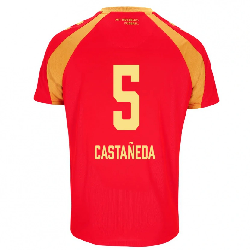 Danxen Men Santiago Castañeda #5 Red Orange Black Away Jersey 2026/27 T-Shirt