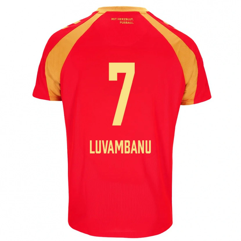 Danxen Men Danell Luvambanu #7 Red Orange Black Away Jersey 2026/27 T-Shirt