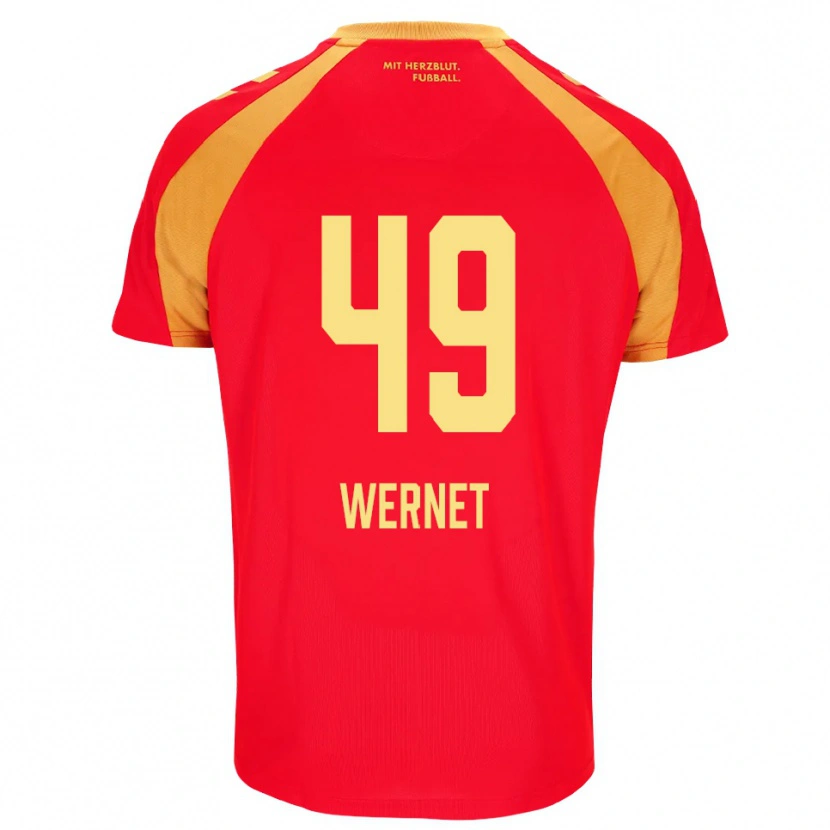 Danxen Men Vigo Wernet #49 Red Orange Black Away Jersey 2026/27 T-Shirt