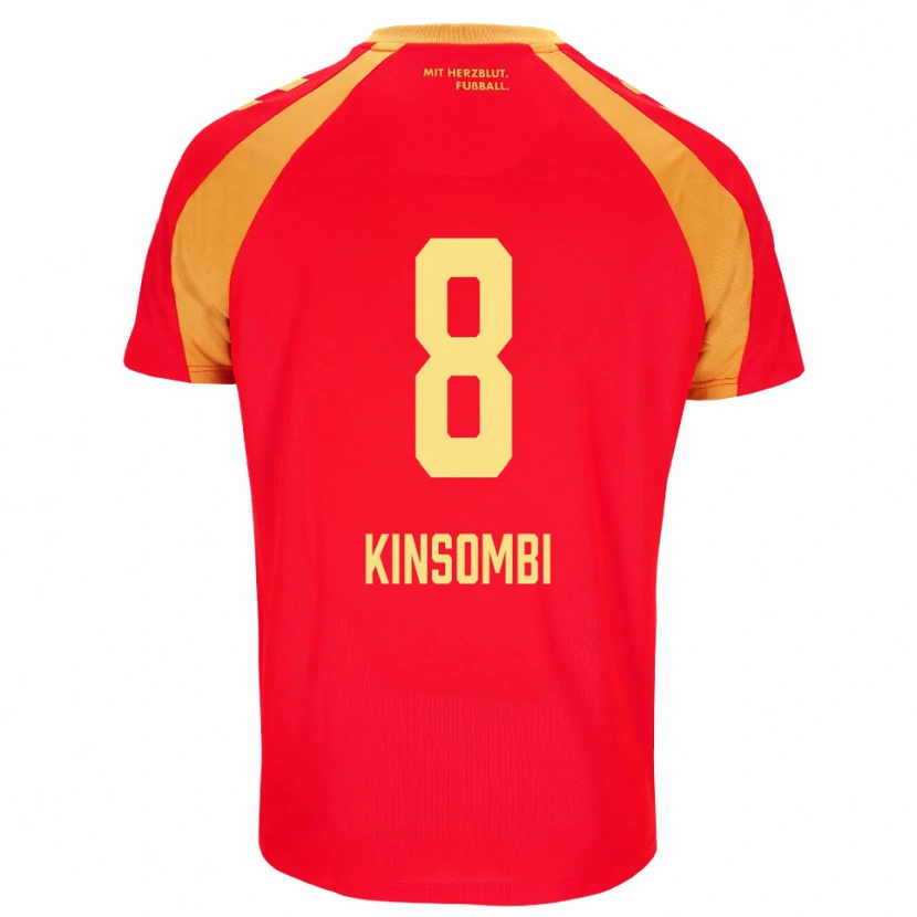 Danxen Men David Kinsombi #8 Red Orange Black Away Jersey 2026/27 T-Shirt