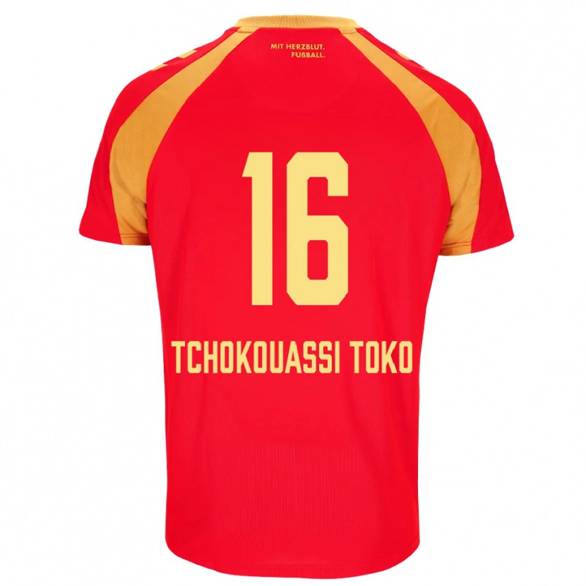 Danxen Men Daryl Tchokouassi Toko #16 Red Orange Black Away Jersey 2026/27 T-Shirt