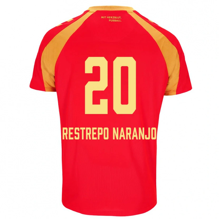 Danxen Men Pedro Restrepo Naranjo #20 Red Orange Black Away Jersey 2026/27 T-Shirt