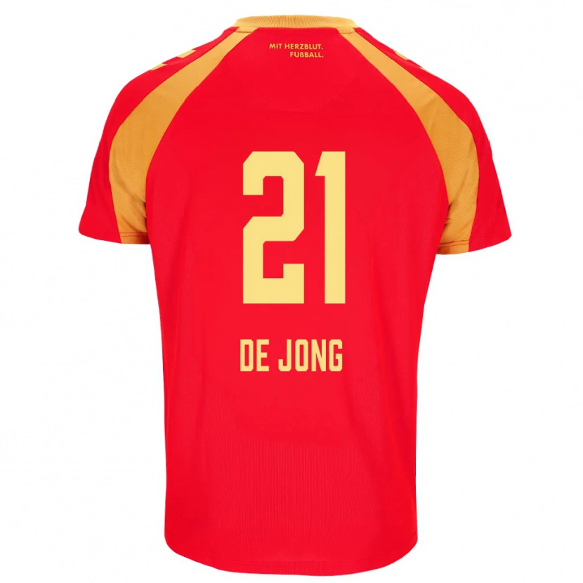 Danxen Men Travis De Jong #21 Red Orange Black Away Jersey 2026/27 T-Shirt