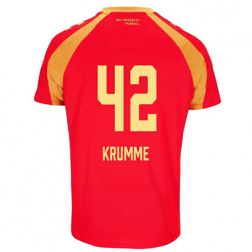 Danxen Men Kevin Krumme #42 Red Orange Black Away Jersey 2026/27 T-Shirt
