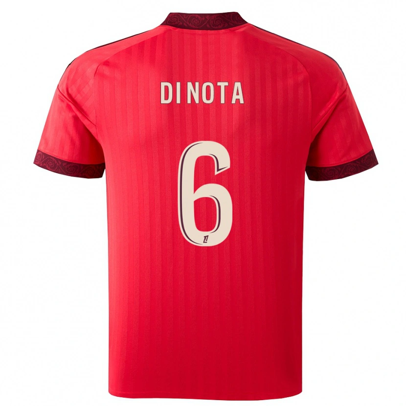 Danxen Men Lylian Di Nota #6 Burgundy Red White Away Jersey 2026/27 T-Shirt