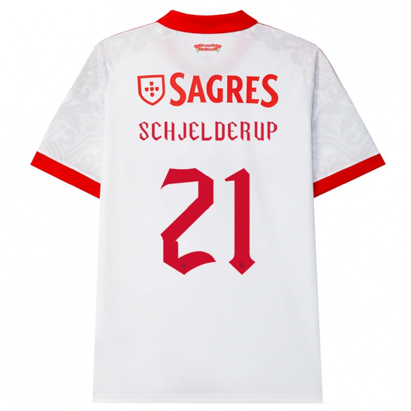 Danxen Men Andreas Schjelderup #21 White Red Yellow Away Jersey 2026/27 T-Shirt