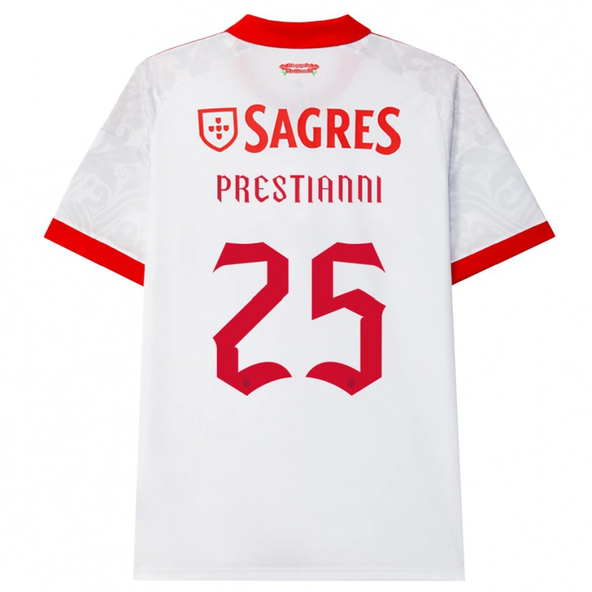 Danxen Men Gianluca Prestianni #25 White Red Yellow Away Jersey 2026/27 T-Shirt